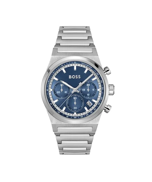 Boss Silver Blue Candor Chronograph Watch