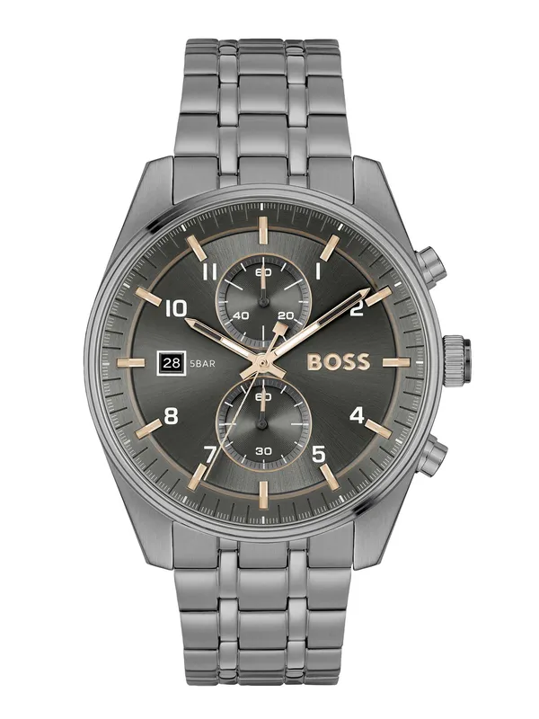 Boss Skytraveller Watch - Dark Grey - Male - Size: One Size