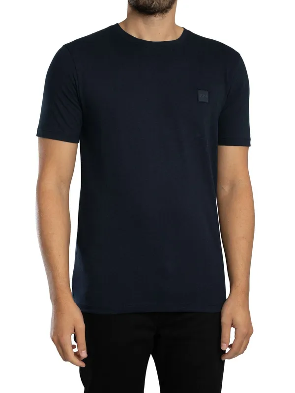 Boss Tales Logo T-Shirt - Dark Blue - Male - Size: XL