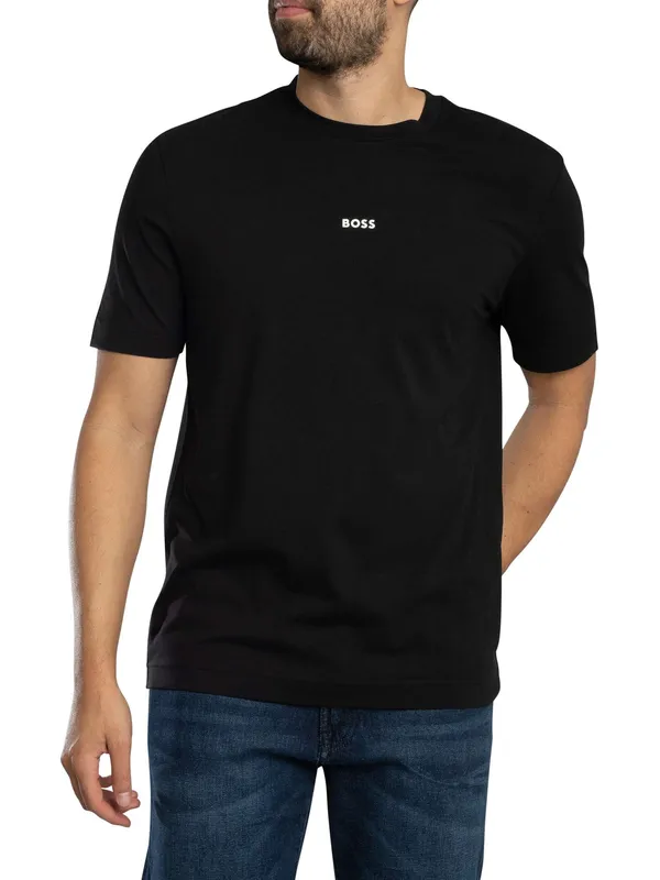 Boss Tchup Centre Logo T-Shirt - Black - Male - Size: S