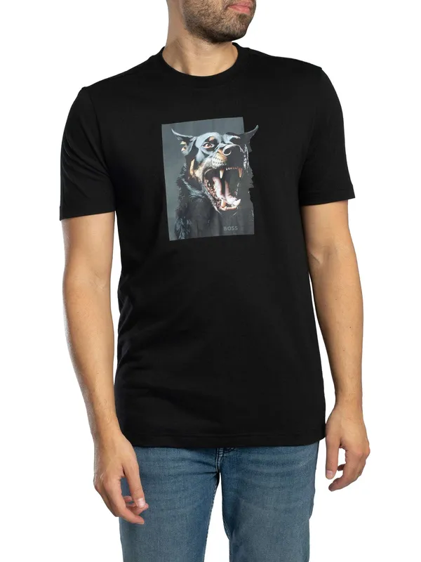 Hugo Boss Men's Boss Dobermann Graphic T-Shirt Black - Size: 42