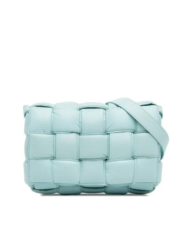 Bottega Veneta Women's Preloved Intrecciato Padded Cassette Bag in Blue - Blue