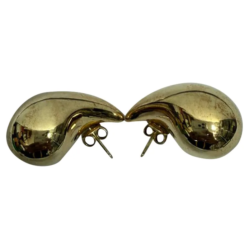 Bottega Veneta Women's Preloved Small Drop Earrings in Gold Metal in Metallic Gold Metallic Gold female