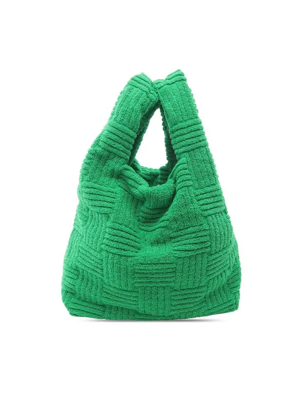 Bottega Veneta Women's Preloved Terry Cloth Shopping Tote Bag in Green - Green