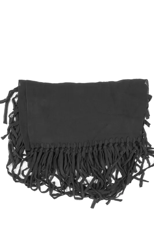Bottega Veneta Women's Silk Fringe Scarf in Black - Black
