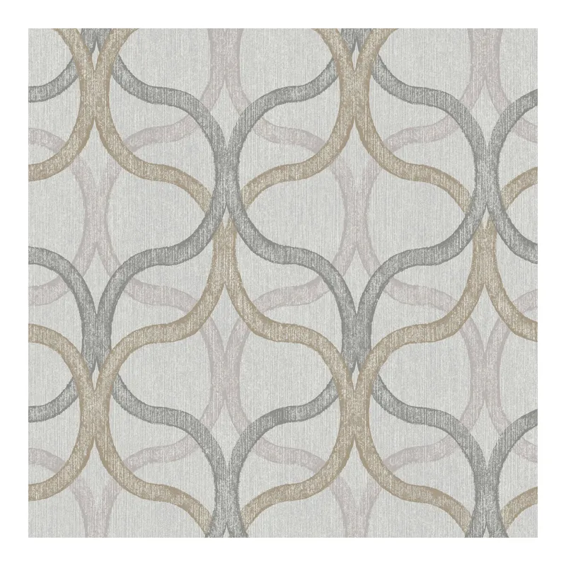 Boutique Refine Geometric Wallpaper in Beige Size: 10000mm x 520mm Beige 10000mm x 520mm