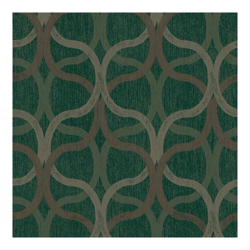 Boutique Refine Geometric Wallpaper in Green Size: 10000mm x 520mm Green 10000mm x 520mm