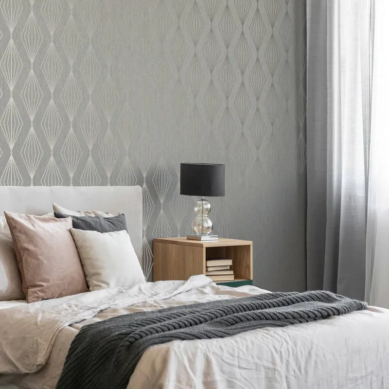 Boutique Marquise Geo Smokey Quartz Wallpaper in Grey Size: 10000mm x 520mm - Grey - Size: 10000mm x 520mm