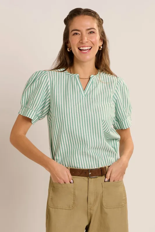 Brakeburn Bruni Womens Stripe Blouse - - Size: 20