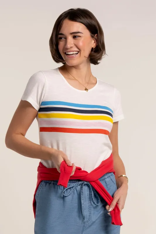 Brakeburn Shore Womens Stripe T-Shirt - - Size: 8