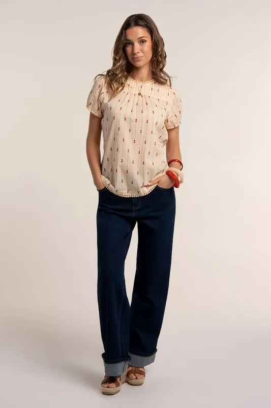 Brakeburn Women's Luna Blouse in Cream Size: 12 Cream 12