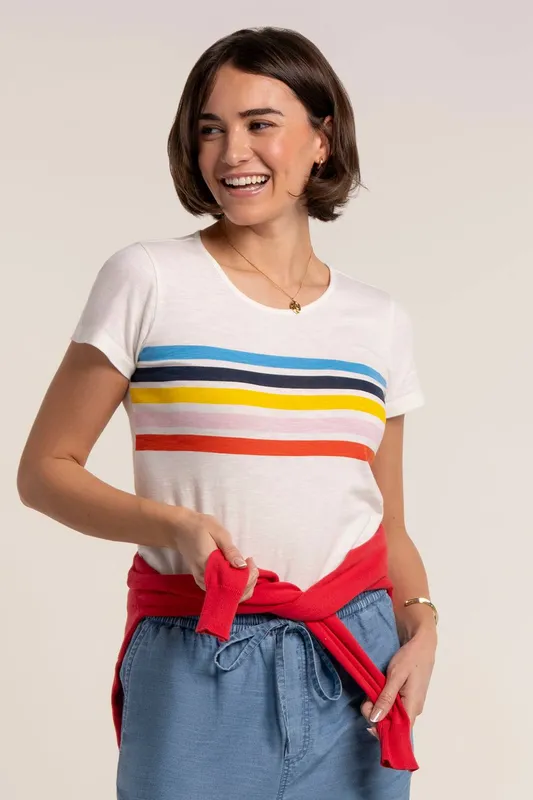Brakeburn Shore Womens Stripe T-Shirt - - Size: 18