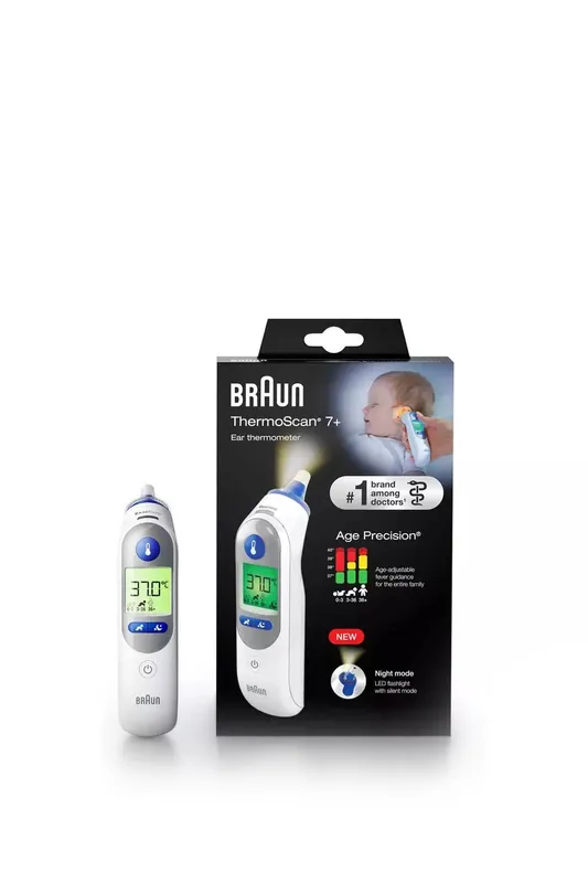 Braun IRT6525 ThermoScan 7+ Ear Thermometer with Night mode, New