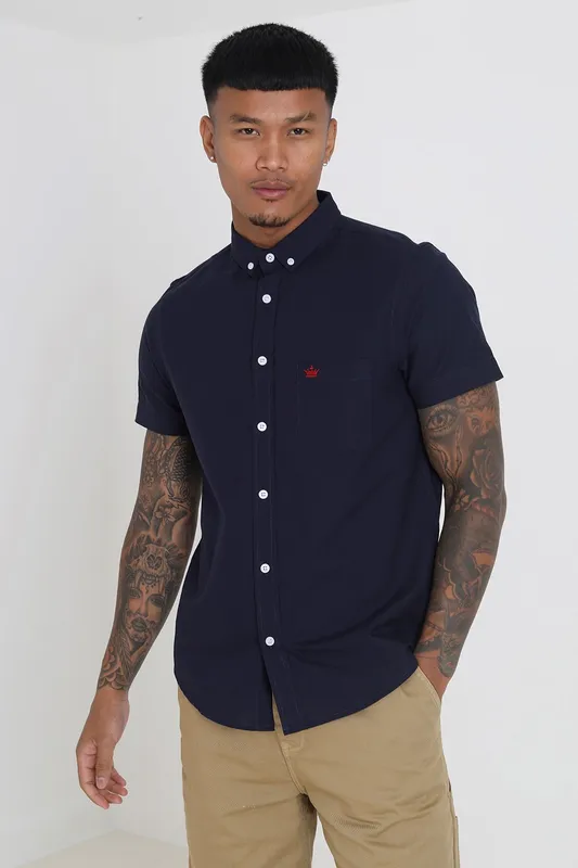 Brave Soul Cotton Mens Oxford Short Sleeve Shirt - - Size: S