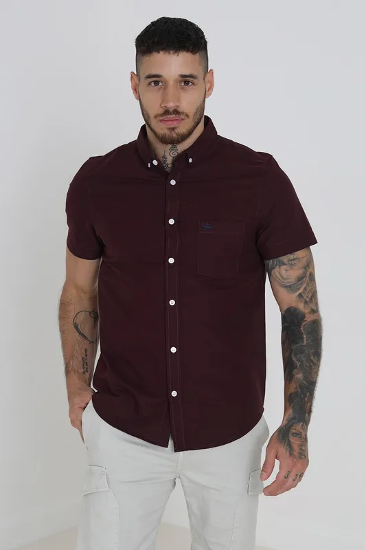 Brave Soul Cotton Mens Oxford Short Sleeve Shirt - - Size: S