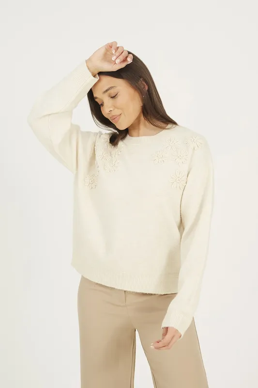 Brave Soul Floral Embroidery Womens Jumper - - Size: S