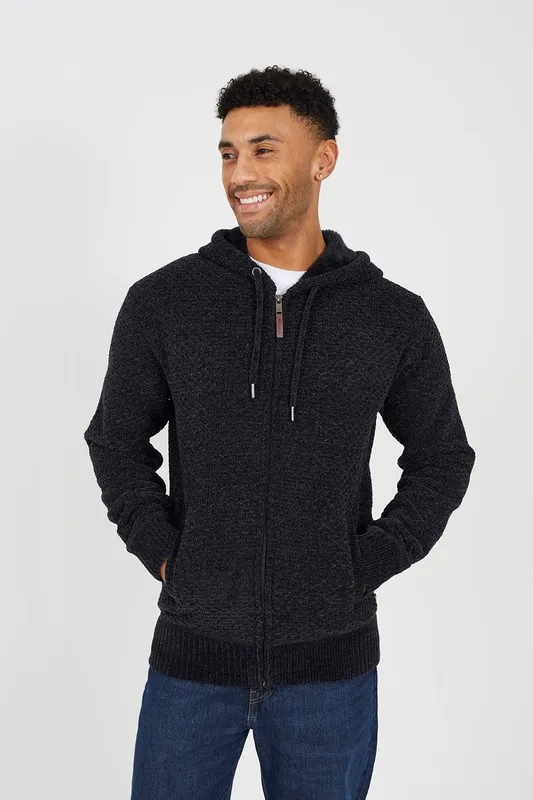 Brave Soul Full Zip Mens Chenille Hoodie