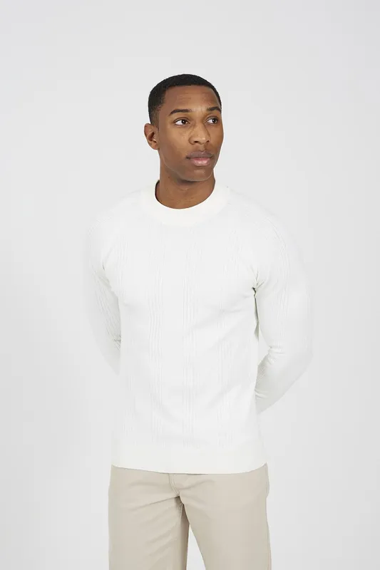 Brave Soul Long Sleeve Mens Ribbed Raglan Jumper