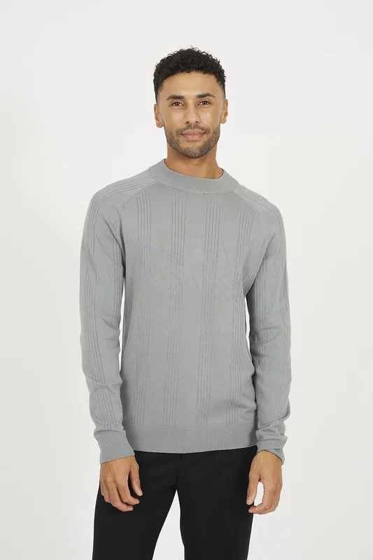 Brave Soul Long Sleeve Mens Ribbed Raglan Jumper