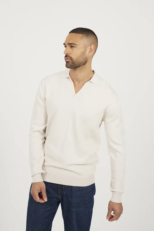 Brave Soul Long Sleeve Trophy Neck Mens Polo