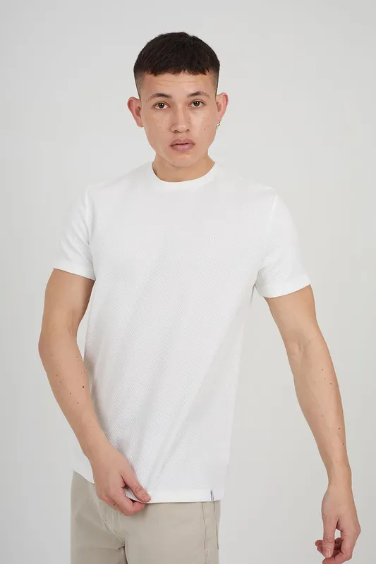 Brave Soul Men's Crew Neck T-Shirt in Cream Size: XL Cream XL