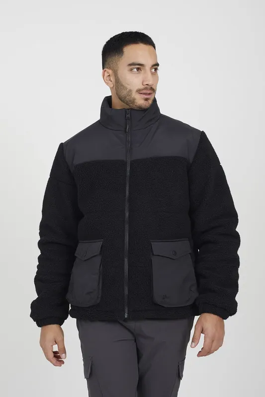 Brave Soul Mens Funnel Neck Fleece Jacket - - Size: L
