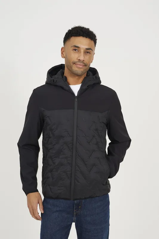 Brave Soul Quilted Hooded Mens Zip-Up Jacket - - Size: S