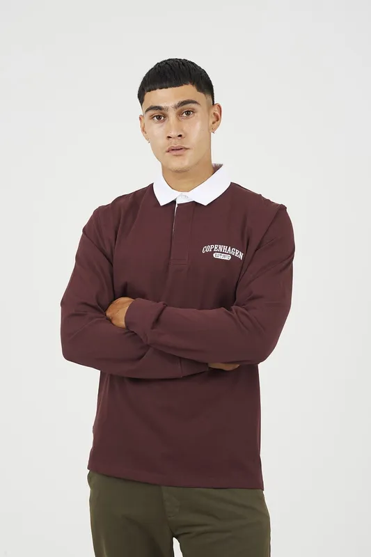 Brave Soul Solid Colour Mens Rugby Shirt