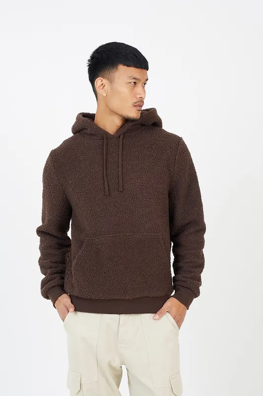 Brave Soul Teddy Fleece Mens Hoodie