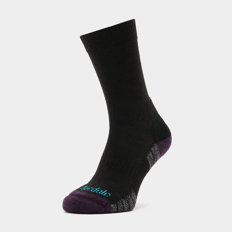 Bridgedale Women's Hike Lightweight Merino Endurance Boot Socks, Black M