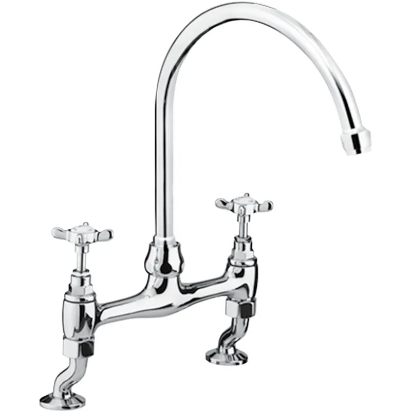 Bristan - 1901 dsm Chrome Deck Mounted Kitchen Mixer Surface Mounted