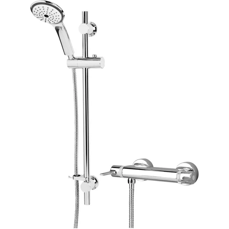 Bristan Design Utility Bar Shower Mixer With Adjustable Riser Kit Chrome DUL2 Shxarff C