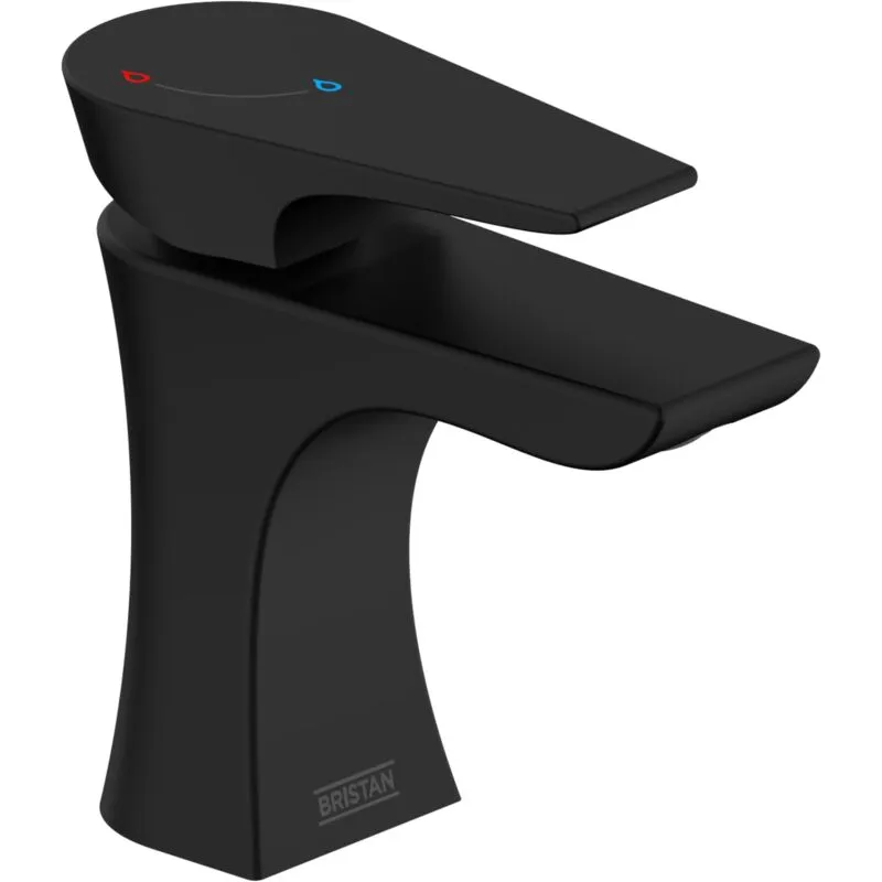 Bristan Hourglass Eco Start Basin Mixer Tap Black Hou ES Bas Blk