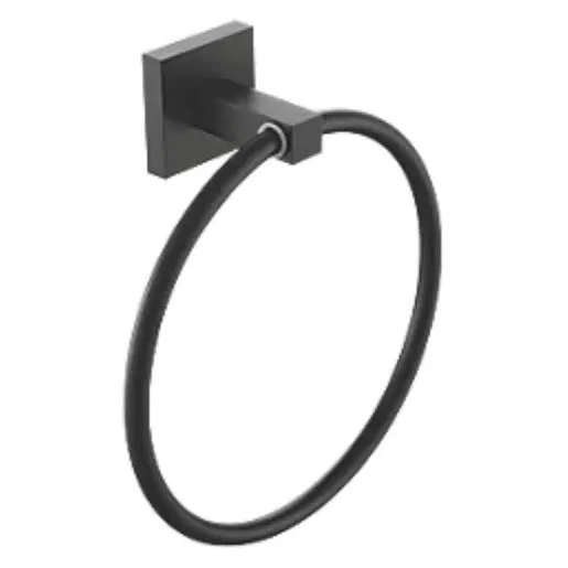 Bristan SQ Ring Blk Square Towel Ring Brass Black