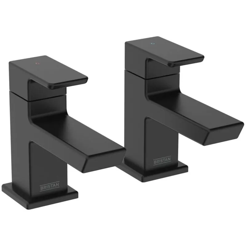 Cobalt Bath Taps Pair Pillar Mounted - Black - Bristan