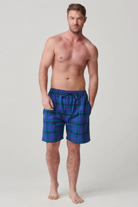 British Boxers Tartan 100% Brushed Cotton Sleep Shorts