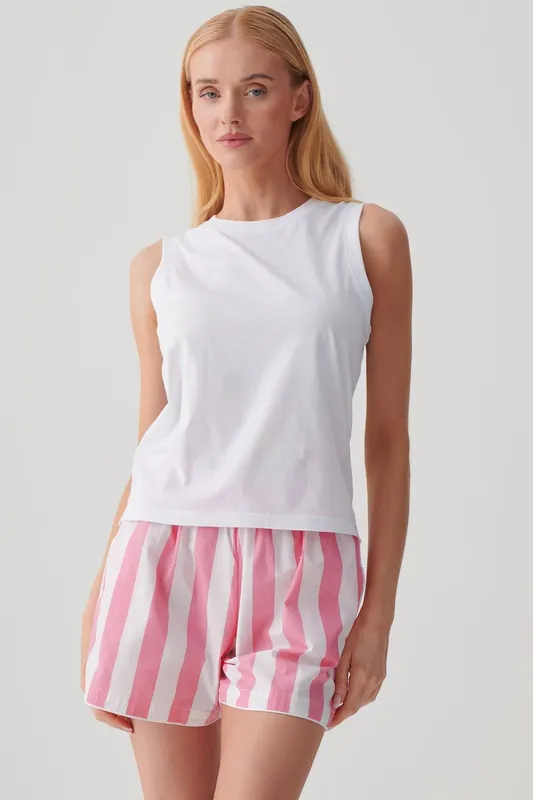 British Boxers Women's "White" Cotton Tank Top in White Size: 2XL - White - Size: 2XL
