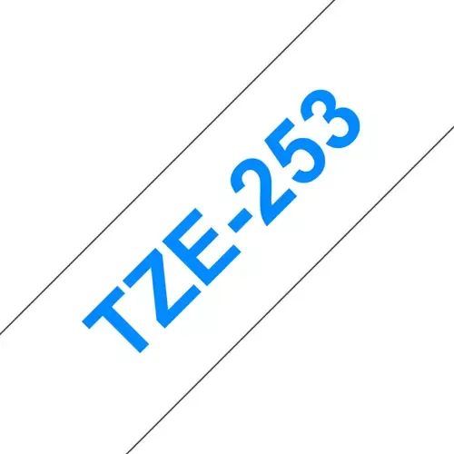 Brother P-Touch TZe Laminated Tape 24mm x 8m Blue on White TZE253