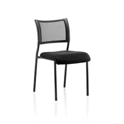 Brunswick Visitor Chair Black Fabric Without Arms Black Frame