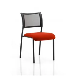 Brunswick Visitor Chair Pimento Colour Seat Black Frame Wit