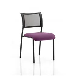 Brunswick Visitor Chair Purple Colour Seat Black Frame With