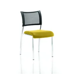 Brunswick Visitor Chair Sunset Colour Seat Chrome Frame Wit