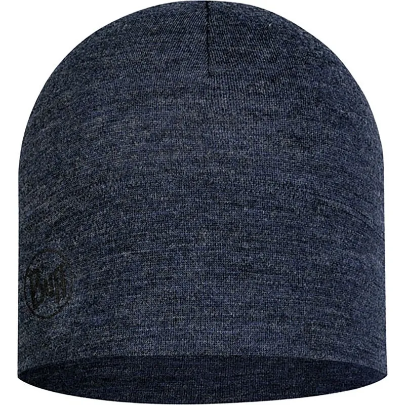 Midweight Melange Merino Wool Beanie Hat by Buff - blue-mottled