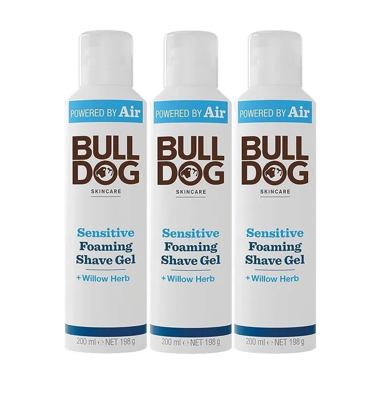 Bulldog Men's Sensitive Foaming Shave Gel 200ml x3 in White White One Size female