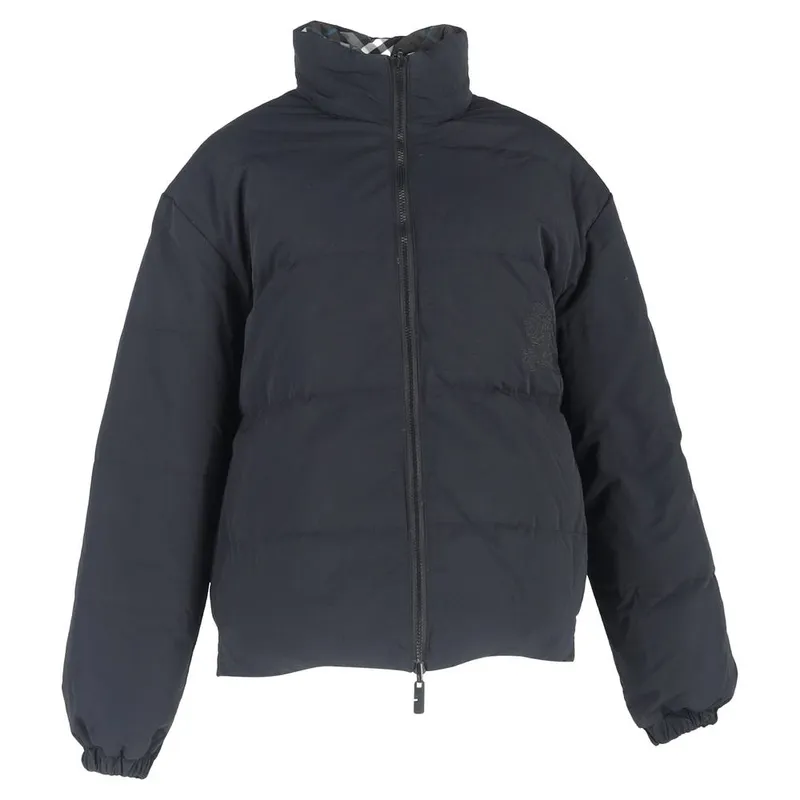 Burberry Women's Preloved Check Puffer Jacket in Black Nylon Black female