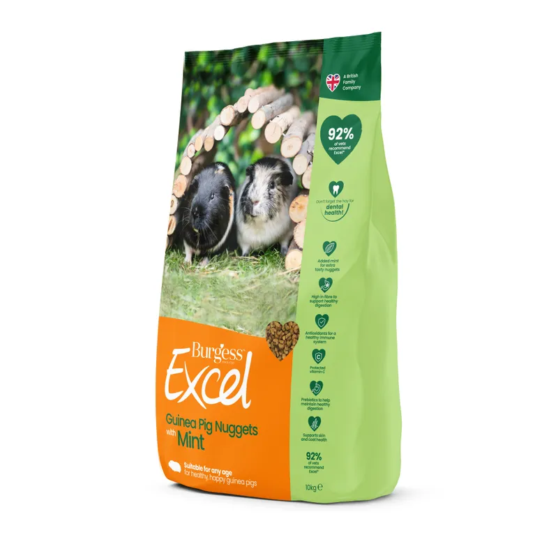 Excel - Burgess Adult Guinea Pig Nuggets with Mint 10kg - 13854