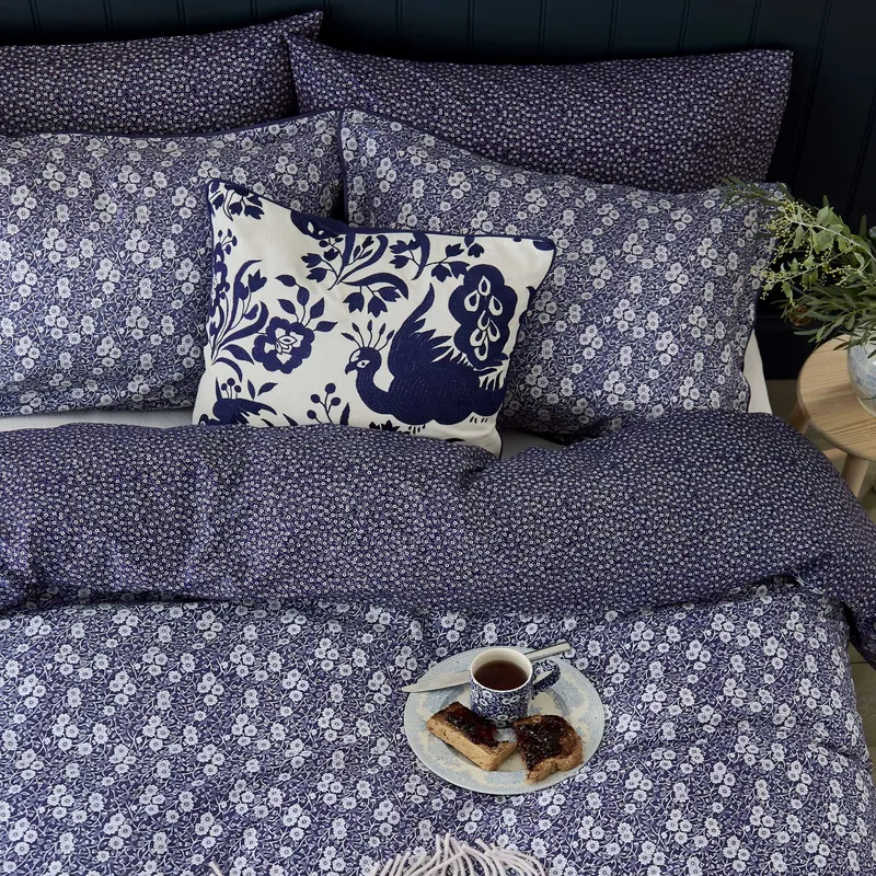 Burleigh x Bedeck of Belfast Calico Kingsize Duvet Cover Set, Blue