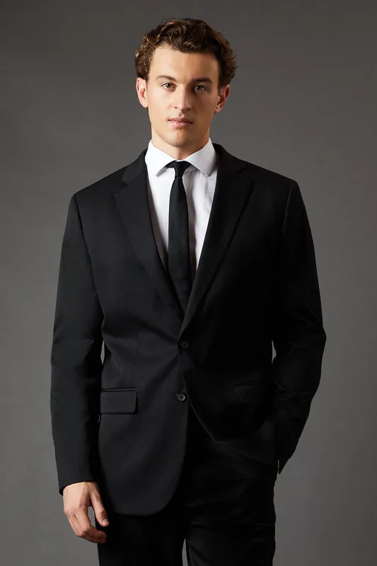 Burton Men's Black Regular Fit Suit Jacket Size: 36R - Black