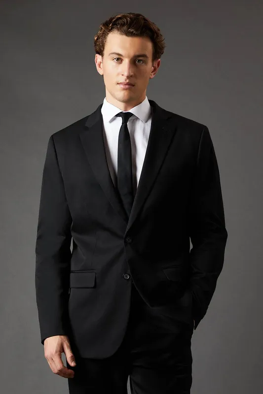 Burton Men's Black Regular Fit Suit Jacket Size: 44R - Black