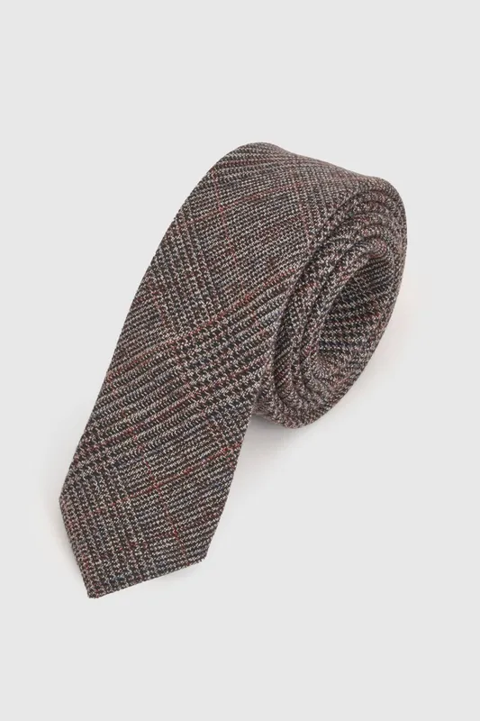 Burton Men's Brown Check Tie - Brown